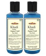 Khadi Herbal Aqua Cool Face Wash for All Skin Types Face Wash For Men 210 ml -Pack of 2