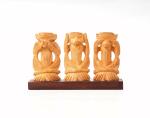 RITUALISTIC Handmade Gandhi Monkey Set Fine Carved Wood 3 Handmade from Wood. (Colour Brown)