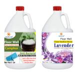 Indianlife Floor Well Clean Sanitize Home,Office,Bathroom Camphor, Lavender 1 Ltr each