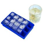 Chitranshi Flexible Silicon Ice Cube Trays 15 Cavity Ice Cube Molds / Moulds for Freezer Refrigerator Cocktail Beer Whiskey Chocolate Candy Maker Size (19 x 12 x 3.3 cm) Pack of 1 ( Multi Color)