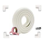 Kids Station Made in India Baby Proofing Edge and Corner Protector Combo Pack, Extra Dense Table Corner Protector and Rubber Edge for Kids Safety (30g/mt, L-Shape, 2m+4, Off-White)