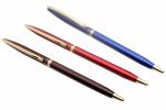 Ledos Multicolor Metal Realto Carnival Sleek Ballpoint Pens with Golden Trims (Pack of 3)