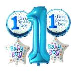 Jagmag 1st Birthday Boy Welcome Baby Foil Balloons (pack of 5)