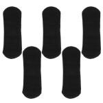 CareDone Cloth Period Pads Washable Napkin for Heavy Flow with Wings. (Black,Pack of 5)