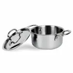 Usha Shriram Silver Stainless Steel Triply Handi Casserole with Lid 3 L (USRCK - 33)