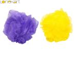 Lonekart Big Round Loofah for Bathing Pack of 2 (Yellow,Purple)