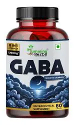 Humming Herbs GABA Calm Support - Natural Sleep Aid, Stress Relief, Mood Enhancer with L-Theanine, Valerian, Chamomile, Passionflower, Melatonin - Non Habit Forming - 60 Capsules