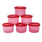Cutting EDGE Mini Kitchen Container Set for Spices, Dry Fruits, BPA Free, Microwave Safe, Dishwasher Safe, (Pink, Set of 6, 150ml)
