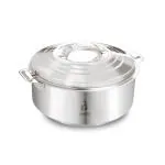 Dhara Stainless Steel Maxus 3000 PU Insulated Casserole 2300 ml Silver | Double Wall | Roti Hot Pot For Kitchen | Ideal for Chappati & Rice | Rust Proof Casserole with Airtight LID