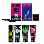 Wink Natural Condoms, Lubricants, Massage Oil and Pleasure Gel for Extreme Sensation and Lubrication (Pack of 6)