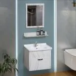Plantex Bathroom Vanity Cabinet & Washbasin Set/Washbasin with Cabinet/Basin Cabinet for Bathroom with Mirror (White)