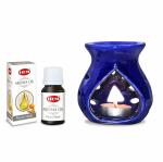 HEM Mystic Musk Scented Oil 10 ml with Blue Pot and 1 Tealight Candle