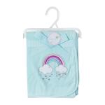 Baby Moo Rainbow Clouds Light Waffle Blanket Turquoise