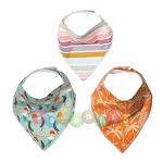 DESIGNESTYMulticolor Waterproof Double Layer Bandana Drool Bib - 0 - 0.5 Years ( Pack of 3 )