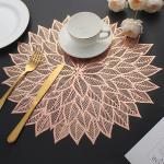Dakshya Industries PVC Star Design Placemats Cutwork Design for Dining Table Mats Copper Pack of 4