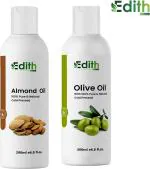 Edith Naturals 100% Organic, Natural Combo of Cold Pressed Almond Oil & Extra Virgin Olive Oil Hair Oil (400 ml)