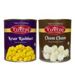 Yuvraj sweets kesar Rasbhari & Cham Cham combo pack (1 kg x 2 ) pack