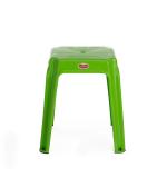 Chairman Space-Saving Square Green Plastic Stool