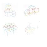 Kidsbuddy 4D DIY Straw Assembly Kit Building Blocks Learning Construction Assembled Pipette Stitching Educational Toys(100 Pipes + 100 connectors)