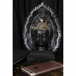 Gunendra Crafts Crafts Gautam Buddha Meditating Statue Black Resin Idol 16 x 8 cm LAC003
