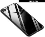 Zybux Oppo F1s Black Glass and Silicon Mobile Back Cover