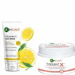 aryusa VITAMIN C FACEWASH & RadiantX+ Pigmentation Control Cream with Achieves Radiant Complexion-with Apricot,Almond,Lavandula,Papaya, Aloevera, Allantoin