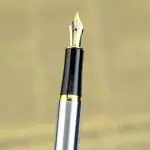 GOLD LEAF Baoer 388 Sliver & Black Fountain Pens Combo Gift Set Pack of 2