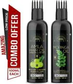 Desi Crew Amla and Moringa Oil L with Extra Hair Regrowth Anti Hair Fall Hair Oil 100 ml Each