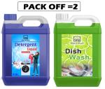 B&B BLISS & BLUSH 5LTR Dish And Toilet wash 5LTR Front Load Liquid with Kitchen Cleaner Dish And Toilet Cleaning Gel Green