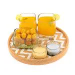 Kavi The Poetry-Art Project Old Monk Bottle Serving Set with Cork Tray 3.5 Kg (Pack Of 6)