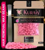 KURAIY Hair Removal Hot Hard Body Wax Beans (150Gm) for Face, Arm, Legs, Bum and whole Body For Men and Women Suitable for All Skin Types with Steel Spatula