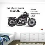 StickMe Black Vinyl Two Wheeler Bike Motivational Quotes Wall Sticker