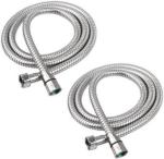 Cossimo Silver Stainless Steel 1.5 Meter Flexible Shower Tube Pipe Wall Mount Installation Type