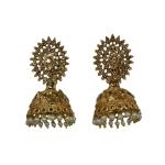 Priyansh Enterprise Handmade Gold Crystal Traditional Ad Earrings For Parties, Festivals For Women