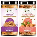 PIYOR 100% Natural Premium Californian Almonds & Afghani Anjeer Combo 800 g (400g Pack of 2) Incomplete