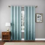 Jvin Fab Aqua Blue Velvet Curtains, 2.29 X 2.13 X 0.03 M (Set Of 2)