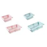 Inditradition Expandable Hanging Fridge Tray, Refrigerator Food Storage Organizer (16-24 cm Stretchable) (Pack of 4, Assorted)