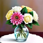 Love Creation 12x18 Size poster print for creative wall art- wildflower-vase-watercolor-art-7960(Non Sticker)