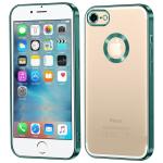 Trifty iPhone 7/7g New CD Chrome Back Cover with Ring Logo Cut Pattern Electroplating Logo View Cover Compatible with Apple iPhone 7/7G (Green)