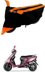 RONISH Two Wheeler Cover for TVS (Scooty Zest 110, Black, Orange)
