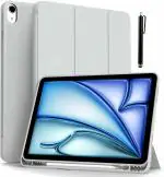 ProElite for iPad Air 11 Inch Case M2 2024, iPad Air 5th/4th Generation Case 10.9 Inch, Smart Flip Case Cover for Apple iPad Air with Pencil Holder [Auto Sleep/Wake] with Stylus Pen - Grey