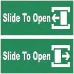 Asmi Collections 20 cm Self Adhesive Vinyl Open to Slide Door Sign Sticker - 2 Pcs. Left and Right Self Adhesive Sticker (Pack of 1) | Wall Sticker | waterproof wall sticker