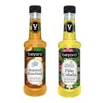 BEVARO Roasted Hazelnut Syrup and Pina Colada Syrup Combo, 300ml each, Pack of 2, Gourmet Syrup for Coffee, Shakes, Cocktails, Mocktails & Desserts