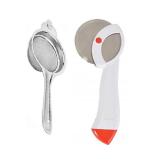 FIRST FRONT Stainless Steel Tea Strainer With Stainless Steel Apex Pizza Cutter & Multicolour, (Pack of 2) l Kitchen Tools l Essential Kitchen Tools l Tools l Kitchen l Utensils l Stainless Steel Tools l Steel Kitchen Tools l Metal Tools