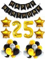 FANEX Solid 25th Happy Birthday Balloon Decoration Items (Pack of 107)