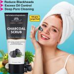 Intimify Charcoal Deep Cleansing Face Scrub for Deep Pore Cleaning, Excess Oil Control