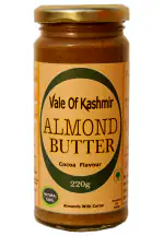 Vale Of Kashmir Almond Butter Cocoa Flavour 220 Gram, Pure Natural, No Added Colour/Salts