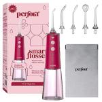 Perfora Smart Portable Water Dental Flosser For Oral Care | Power Flosser Water Jet USB C Type Charging | 5 Cleaning Modes | IPX7 Waterproof 245 Optimum Water Tank | Travel Pouch With 5 Nozzles |Viva Magenta