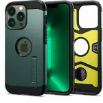 Spigen Midnight Green Polycarbonate and Thermoplastic Polyurethane Back Cover Case Compatible with iPhone 13 Pro Max 8.44 x 16.71 x 1.25 cm