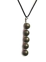 Astroghar Natural Pyrite Crystal Wealth Finance Beaded Alloy Pendent For Men And Women